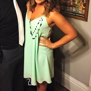 Mint Flowy Shift Dress